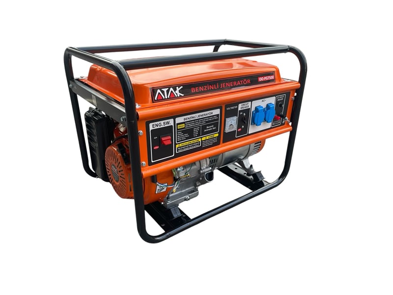 Atak Benzinli Jeneratör – 7.5 Kw – İpli Marşlı – Monofaze – Yüksek Güçlü Enerji Kaynağı