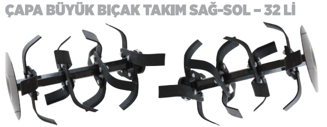 Bartech 12Hp Dizel Uyumlu 32'li Bıçak Takımı