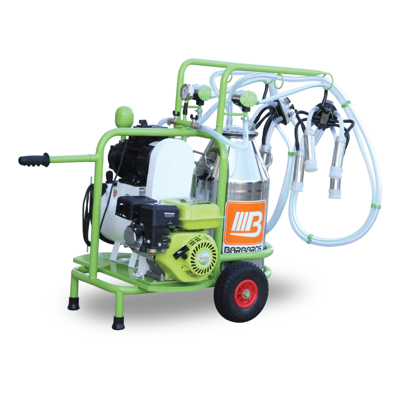 Bartech Benzinli Model Kuru Tip İnek Sağım Makinesi - Paslanmaz Güğüm