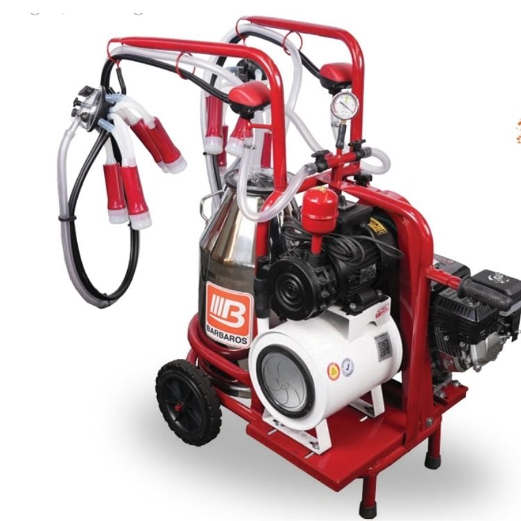 Bartech Benzinli Model Yağlı Tip İnek Sağım Makinesi - Paslanmaz Güğüm