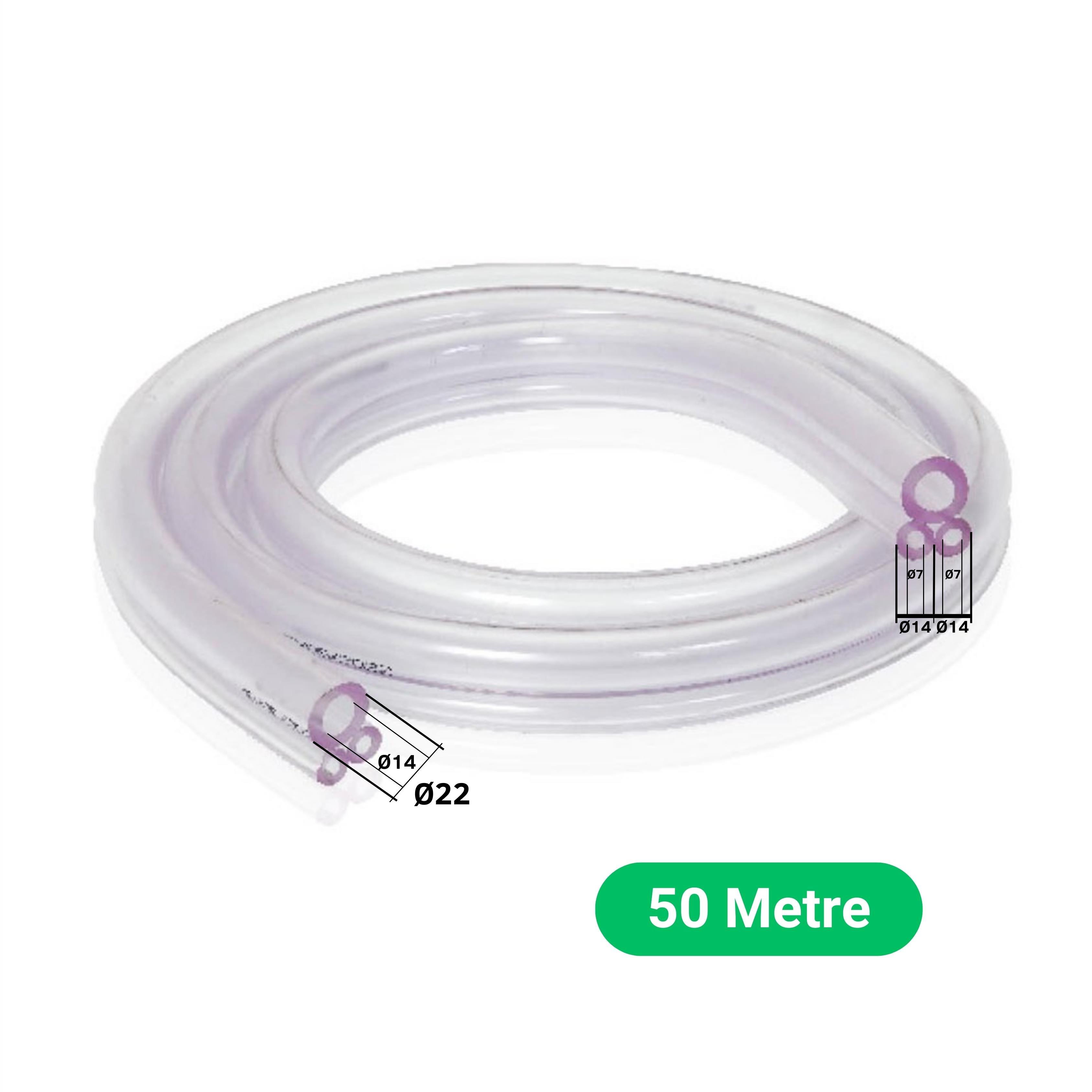 Bartech Süt Hortumu 3'lü Şeffaf (Süt+Nabız Oxx) 50 m
