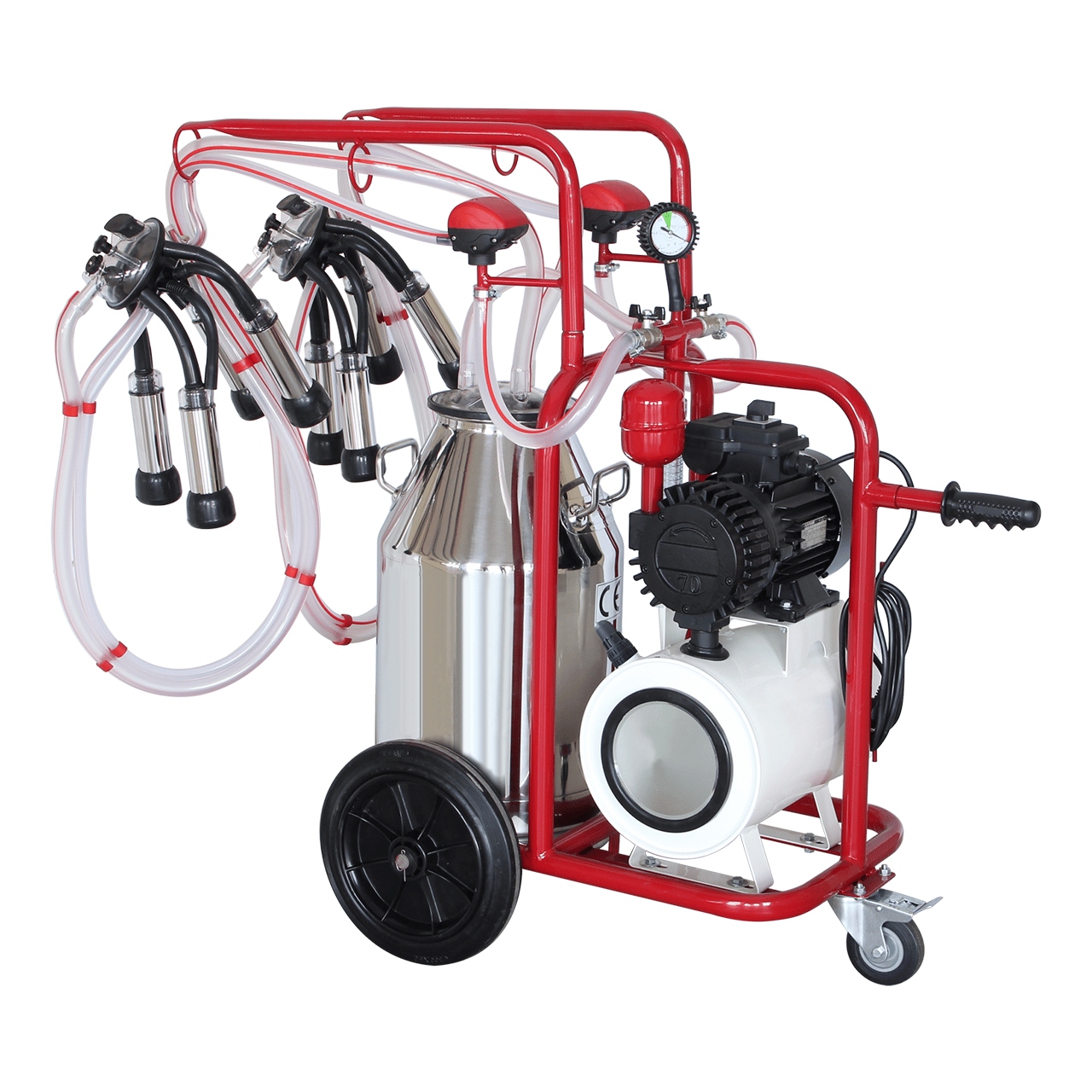 Bartech Üniversal Çift Sağım Yağlı Tip İnek Sağım Makinesi - Alüminyum Güğüm