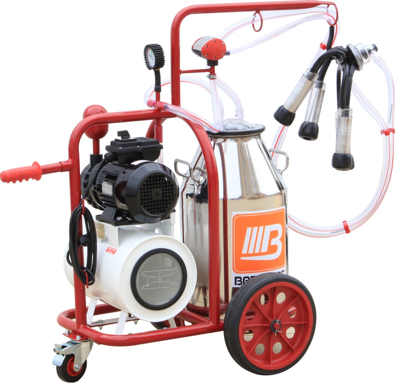 Bartech Üniversal Kuru Tip Tekli İnek Sağım Makinesi - Paslanmaz Güğüm