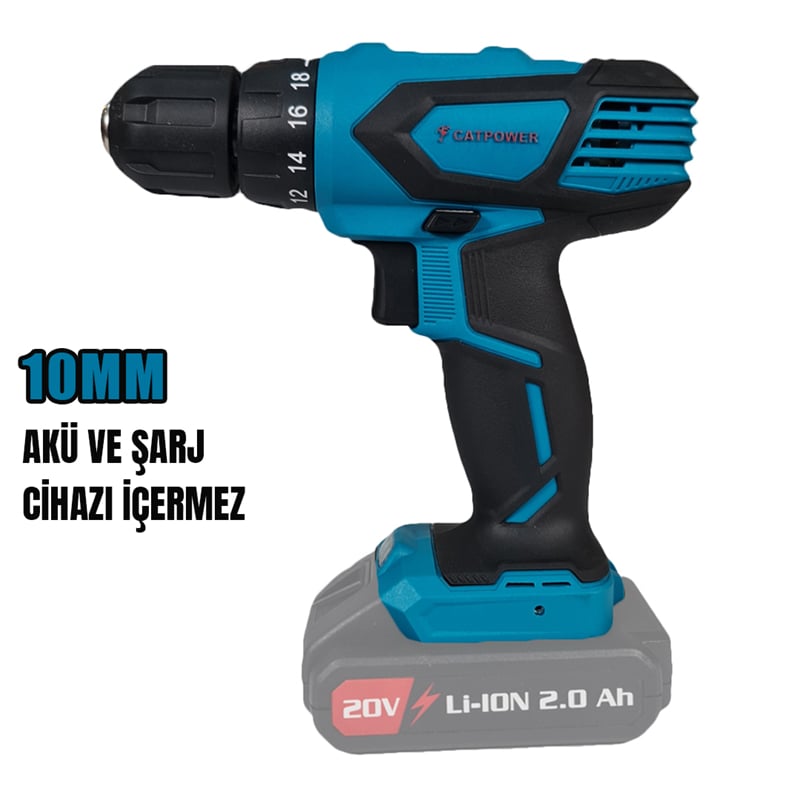 Catpower 4104 Akülü Vidalama Li-ion  10 mm 20V Lİ-İON 2.0Ah /4.0Ah  (Akü ve Şarj Aleti Hariç)