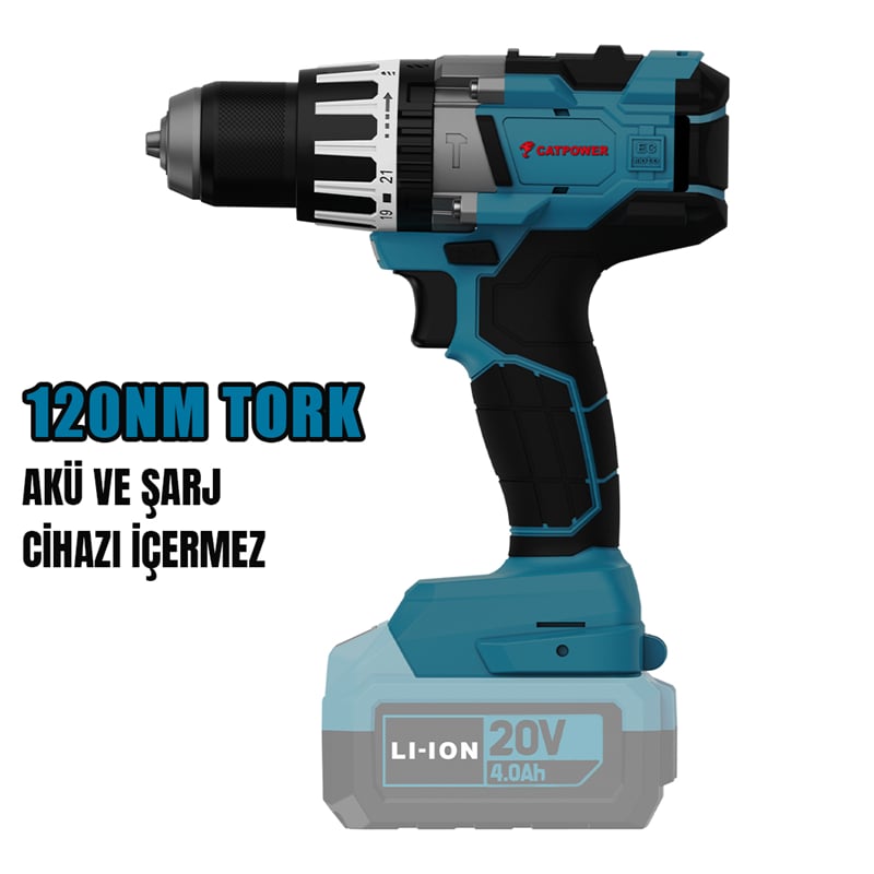 Catpower 4210  Kömürsüz Akülü Darbeli Vidalama  120 NM  13 mm 20V Lİ-İON-Akü Şarj Cihazı Hariç