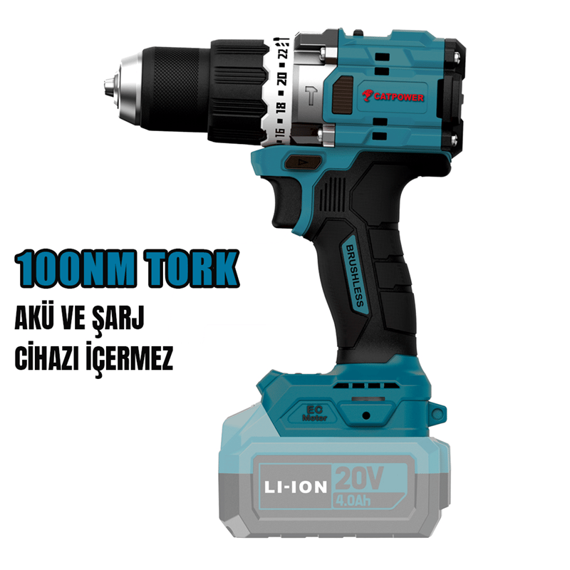 Catpower 4211 Kömürsüz Akülü Darbeli Vidalama  100Nm 13 mm 20V Lİ-İON (Akü ve Şarj Aleti Hariç)