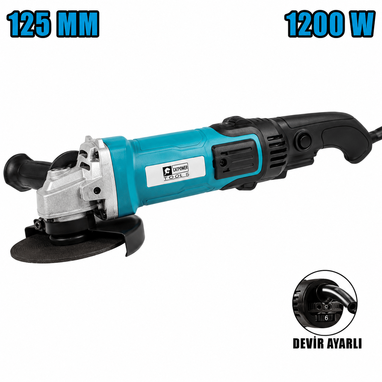 Catpower 6129 Devir Ayarlı Taşlama 125 mm 1200W