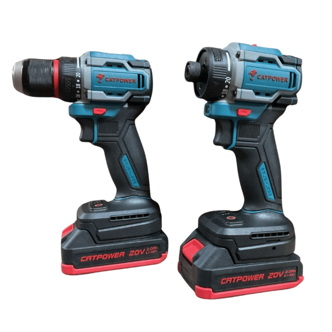 Catpower Kömürsüz Li-ion Akülü 2'li Kombo Set - Matkap-Vidalama 20V 2.0Ah