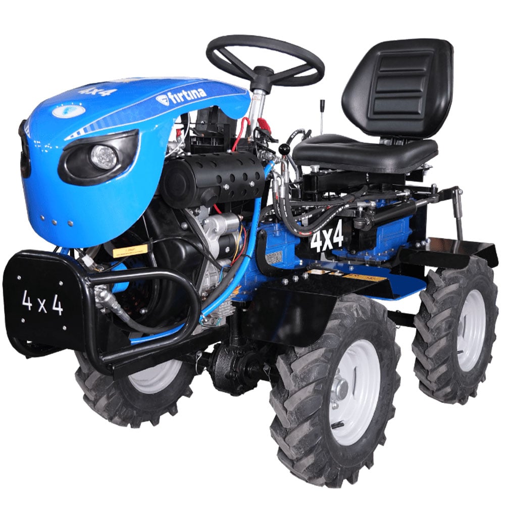 Fırtına Oturmalı Tip 4x4 Belden Kırmalı 22HP Bartech Motorlu Dizel Çapa Makinesi - Hidrolik Direksiyon - Marşlı