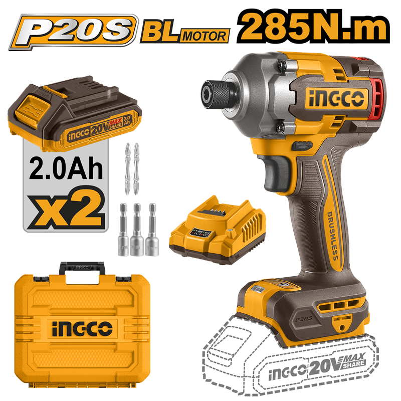 Ingco ING-CIRLI2028E Li-ion Akülü Vidalama Kömürsüz 1/4