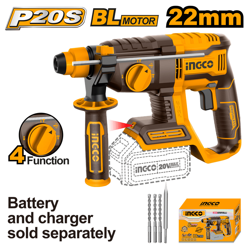 Ingco ING-CRHLI20208  Li-ion Akülü Kırıcı Delici Akü ve Şarj Cihazı Haric