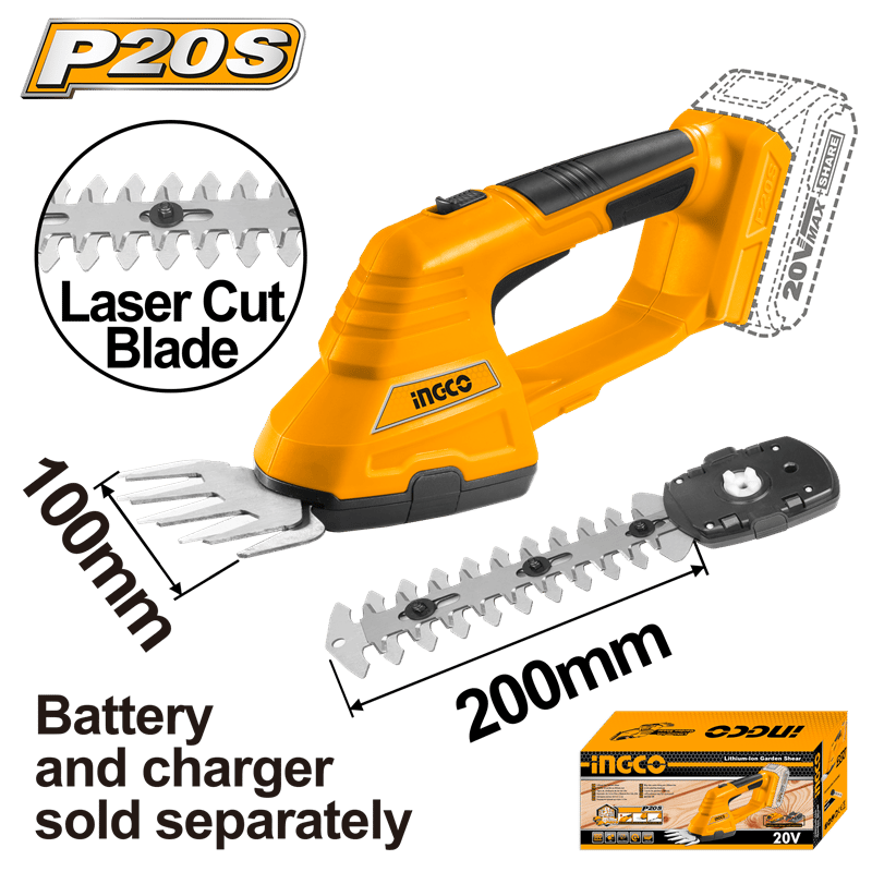 Ingco ING-CSTLI2001 Li-ion Akülü Bahçe Makası 20V 2.0Ah