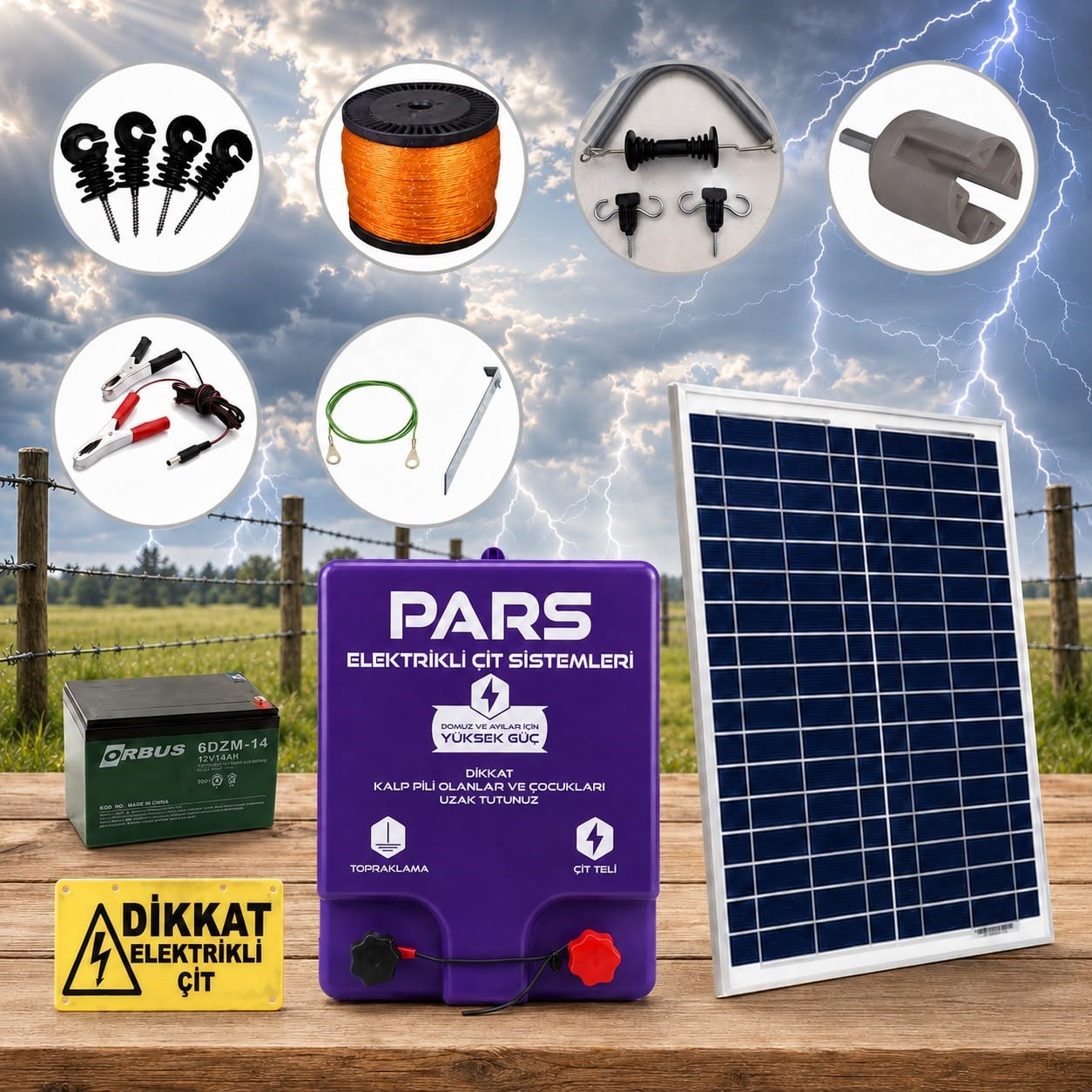 Pars Ranger 5000 M2 Güneş Enerjili - Sensörlü Elektrikli Çit Sistemi