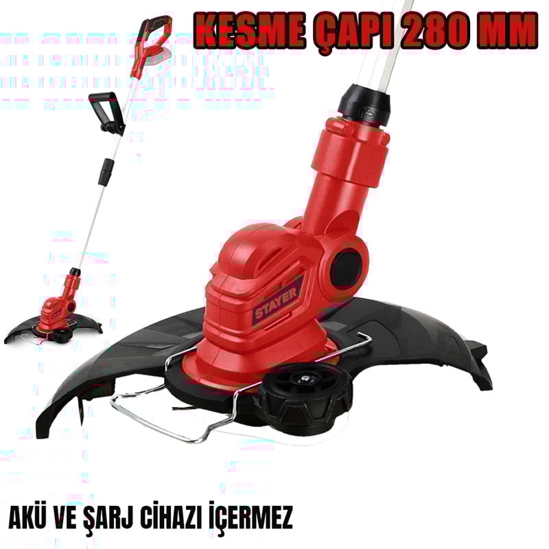 Stayer GRASSCUTTERL20  Akülü Tırpan 18V Li-ion 2.0Ah/6.0Ah