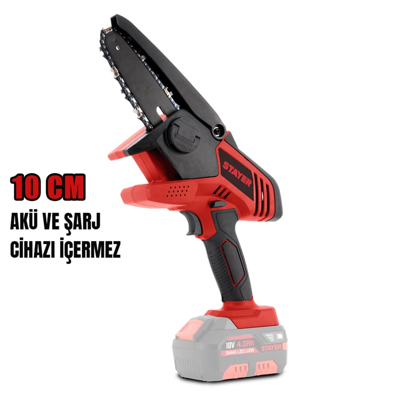 Stayer MINIOLMOL20  Akülü Zincirli Testere 10 cm 18V Li-ion 2.0Ah/6.0Ah   (Akü ve Şarj Aleti Hariç)