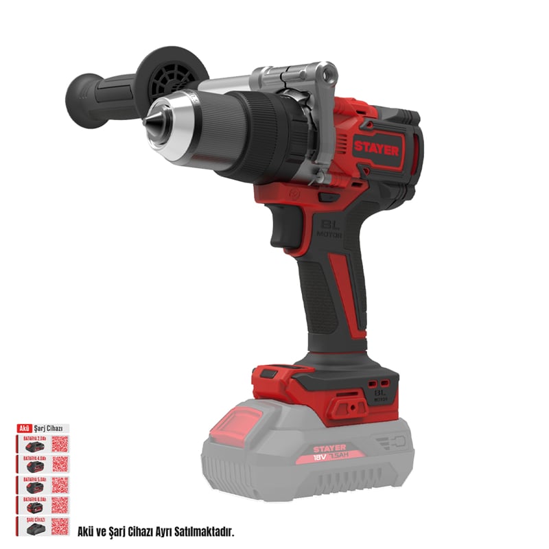 Stayer PBL 150P  Kömürsüz Akülü Vidalama 18V Li-ion 2.0Ah/6.0Ah