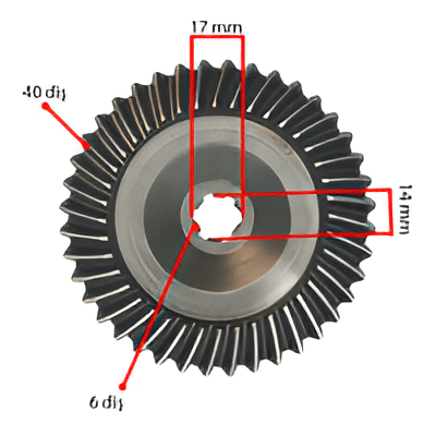 Taifun Ayna Dişli Üst Spiral Konik Dişli 123 mm 41 Diş 6 Frezeli