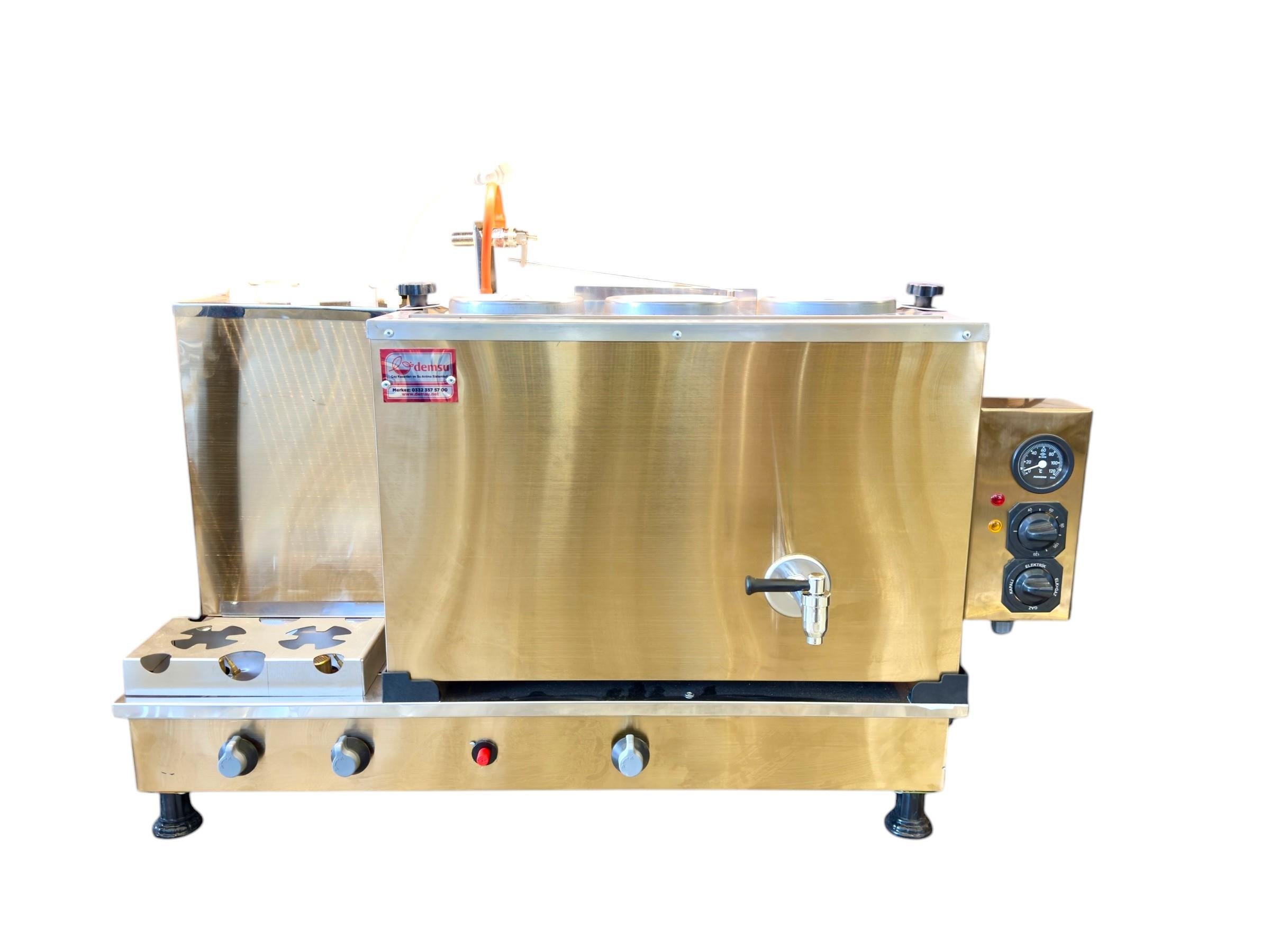 Demsu Plus 3 Demlikli Elegance Gold Elektrik + Gazlı Full Otomatik Çay Kazanı