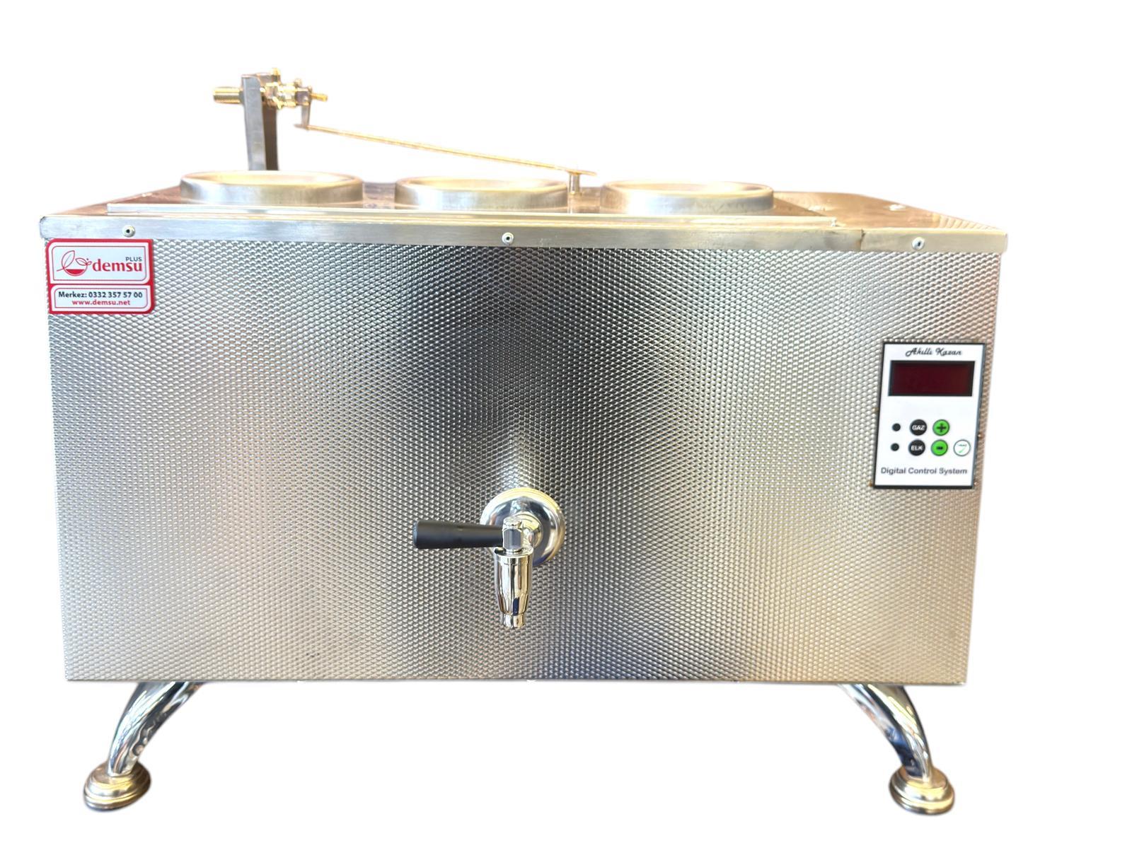 Demsu Plus 3 Demlikli İnox Elektrikli Tam Akıllı Full Otomatik Çay Kazanı