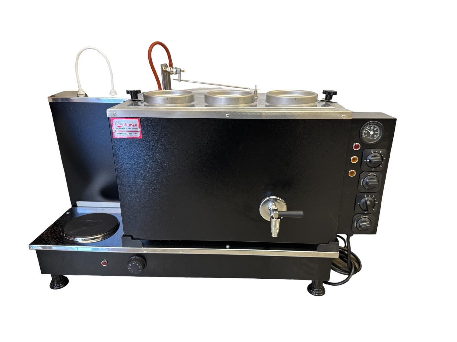 Demsu Plus 3 Demlikli Siyah Elektrik Full Otomatik Çay Kazanı