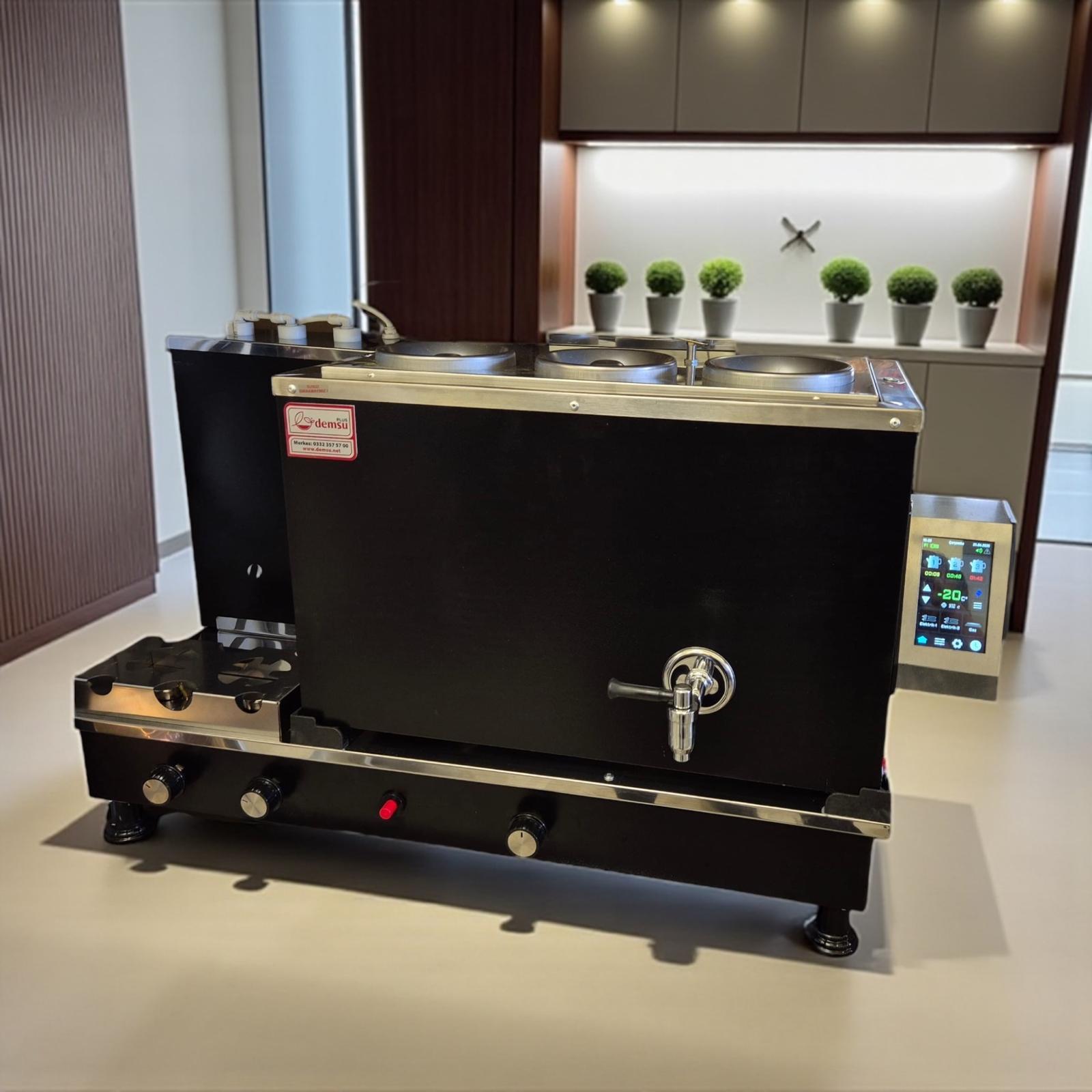 Demsu Plus 3 Demlikli Siyah Prosmart Tam Akıllı Dijital Dokunmatik Çay Kazanı