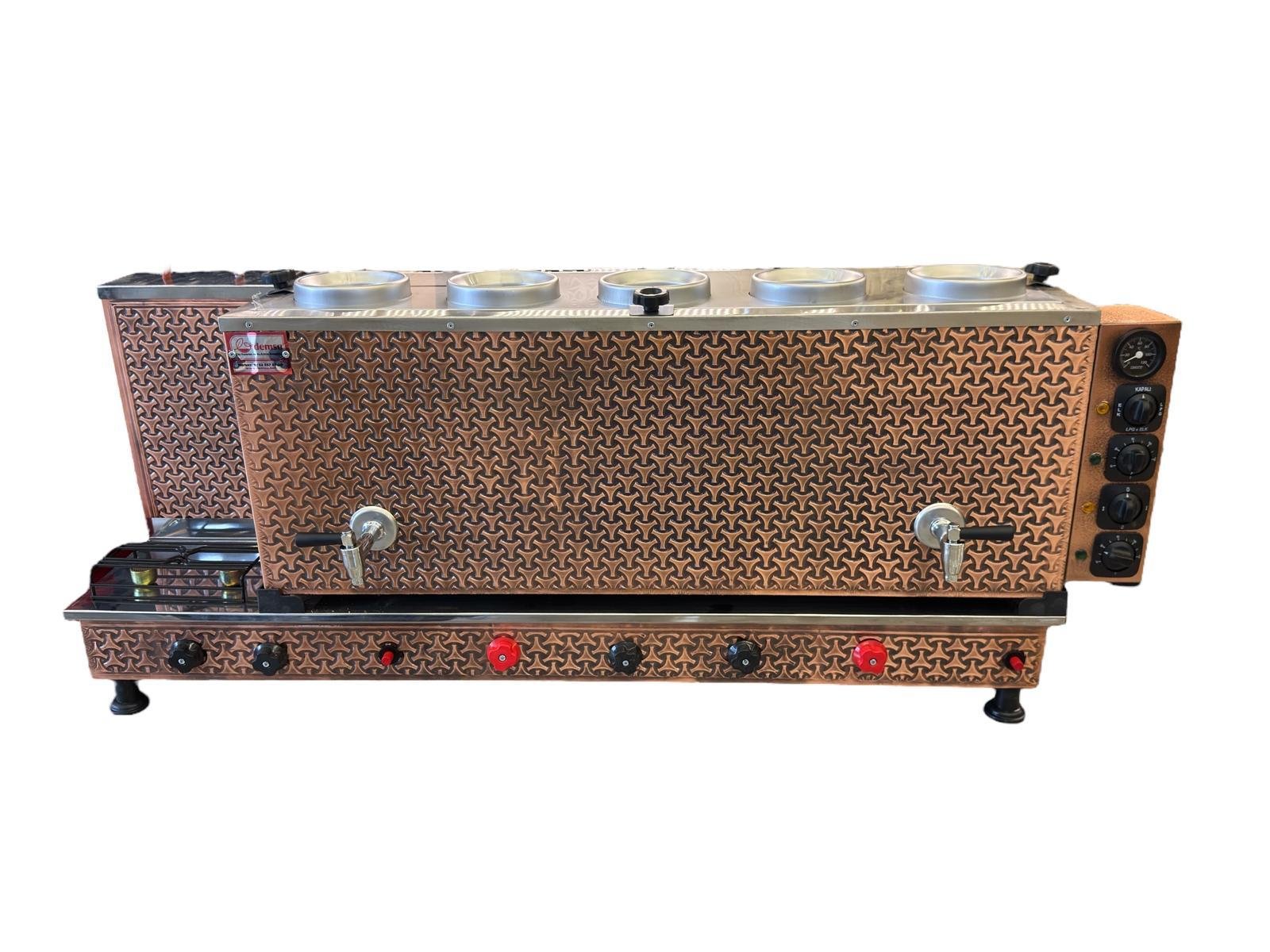 Demsu Plus 5 Demlikli Antik Bakır Elektrik + Gazlı Full Otomatik Çay Kazanı