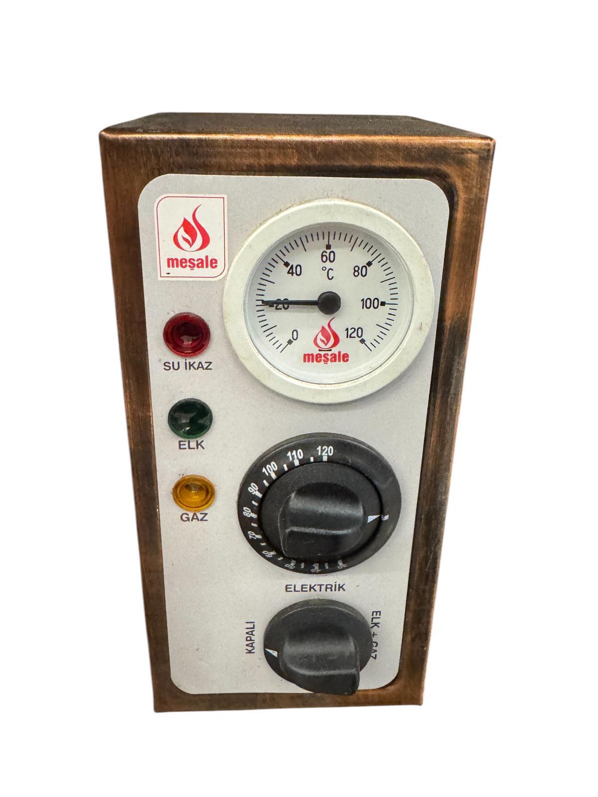 Meşale 1-2-3 Demlikli Antik Bakır Analog Full Otomatik Çay Kazanı Kutusu