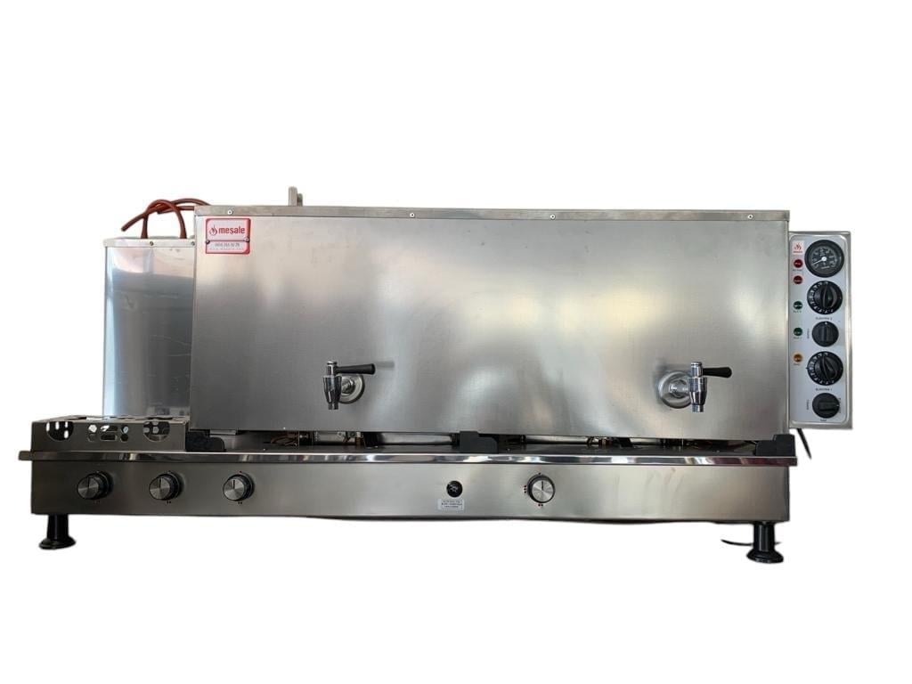 Meşale 6 Demlikli İnox Elektrik + Gazlı Full Otomatik Çay Kazanı