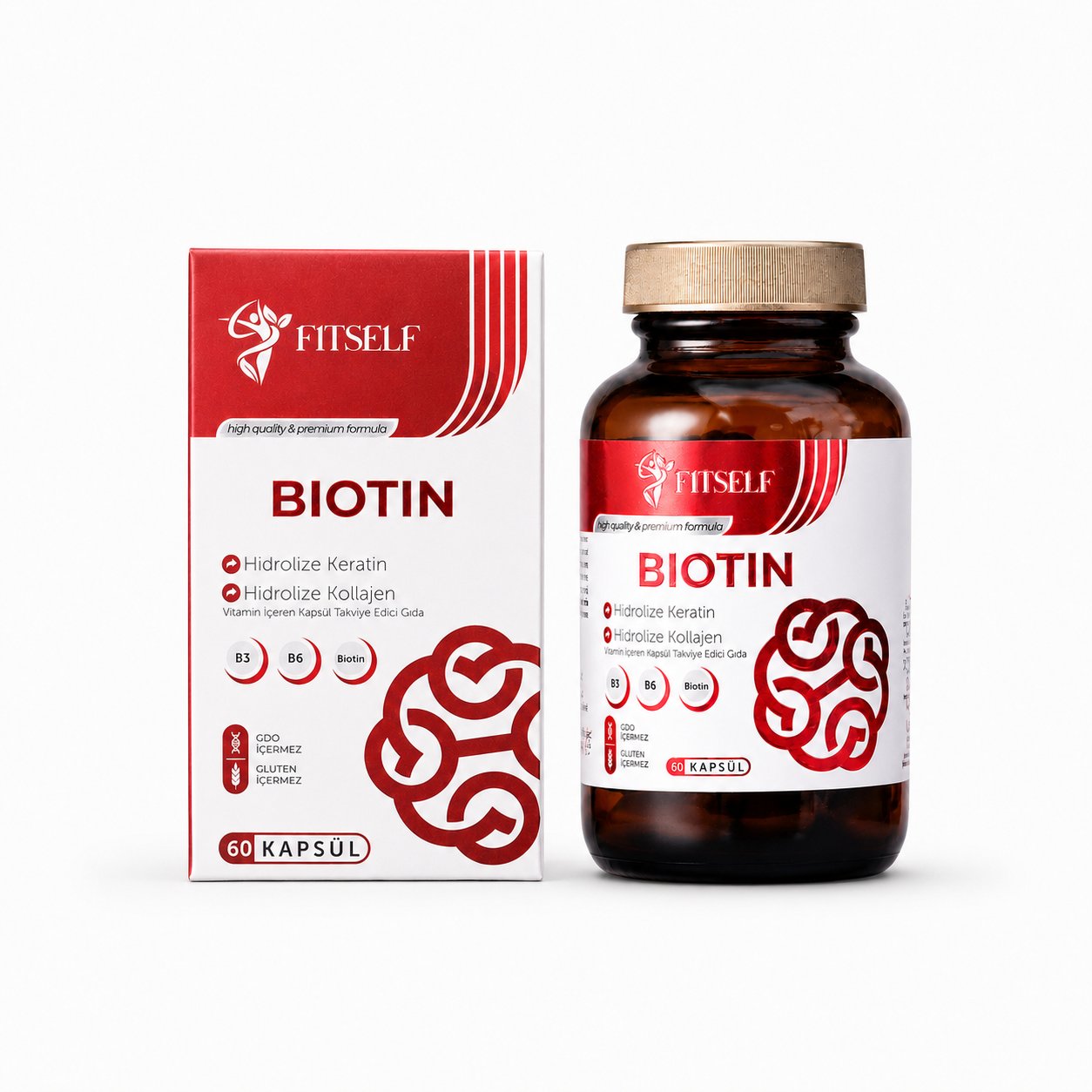 Fitself – Biotin (Vitamin B7 İçeren Takviye Edici Gıda)  60 Tablet