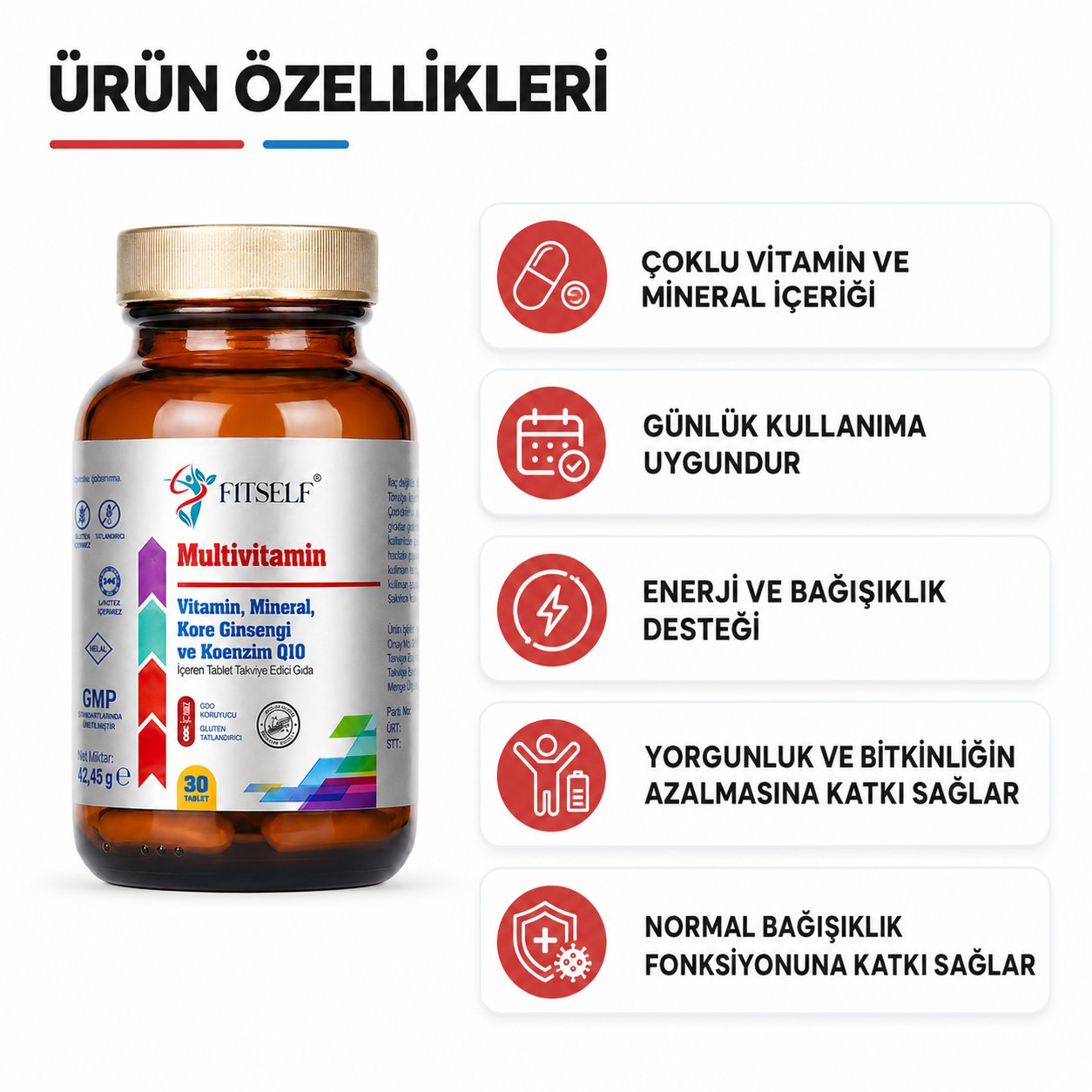 Fitself – Multivitamin Kompleks (Kore Ginsengi & Koenzim Q10) 30 Tablet