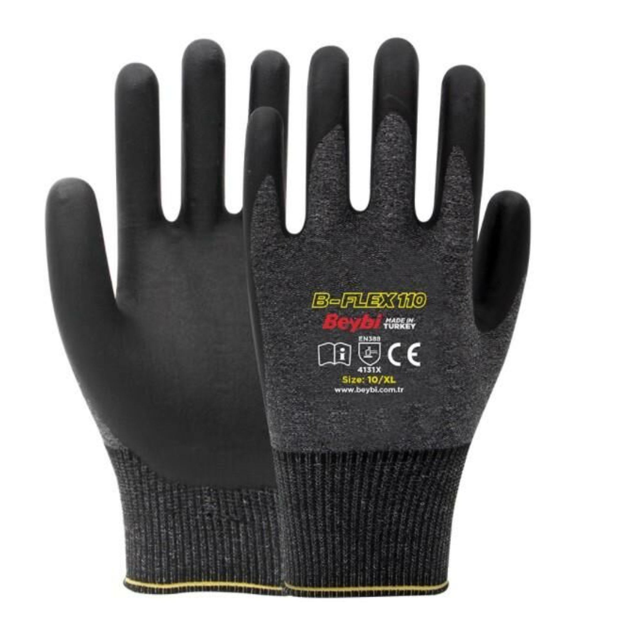 BeybiBeybi B-flex110 Nitril Kaplı Köpük Eldiven-(144 Çift) No:10150.02.KE10
