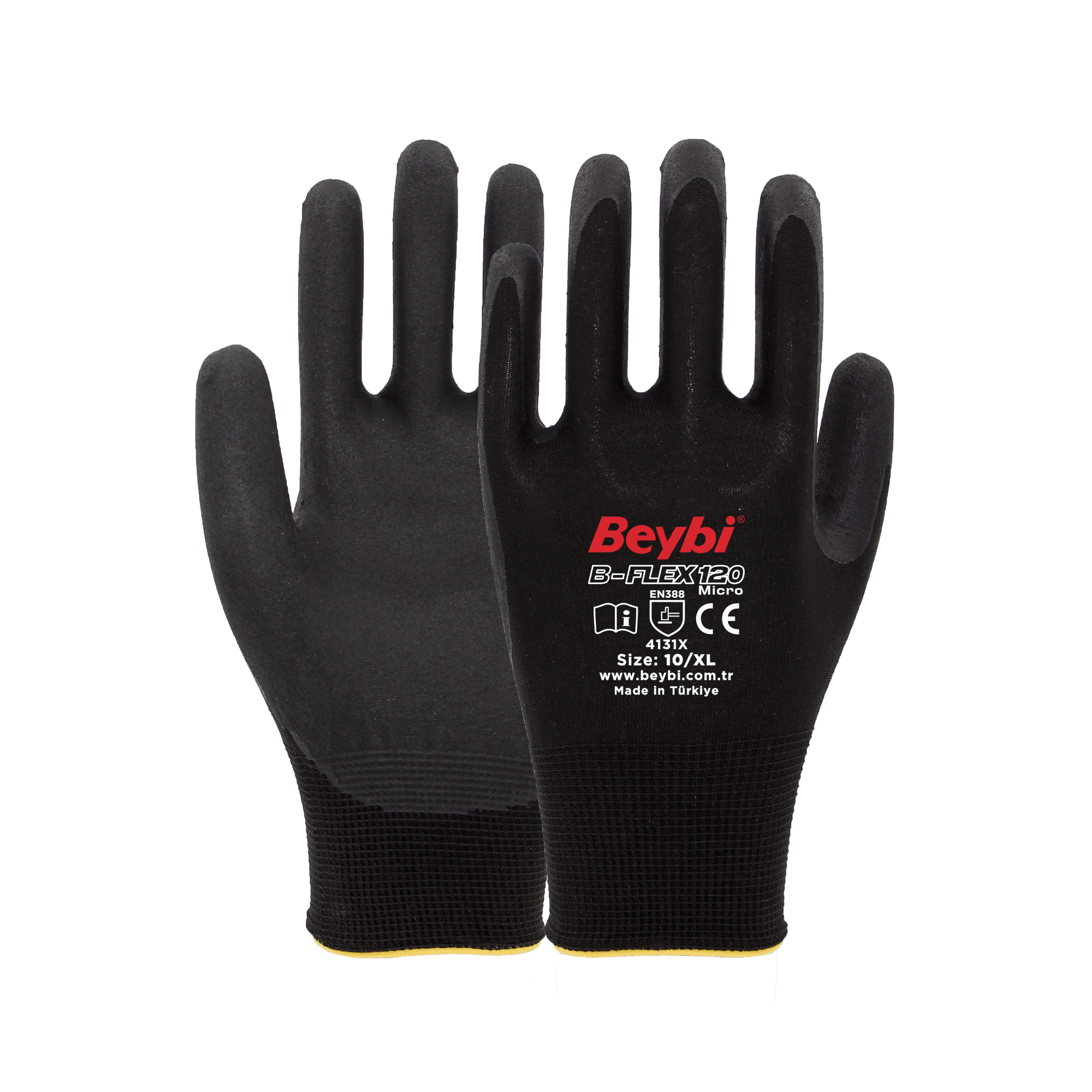 BeybiBeybi B-flex120 Micro Köpük Nitril Eldiven-(144 Çift)150.02.KE02
