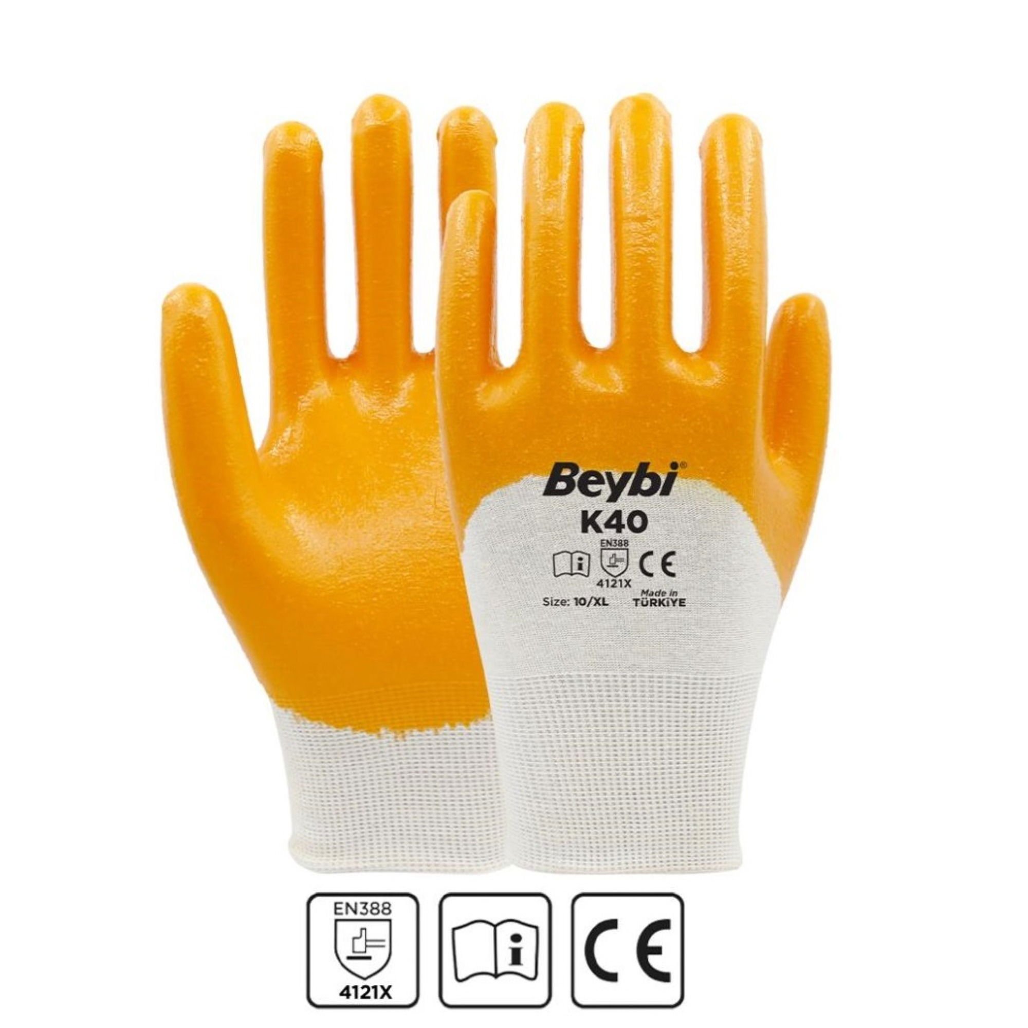 BeybiBeybi K40 Nitril Eldiven Sarı-(288 Çift) No:10150.13.NE01