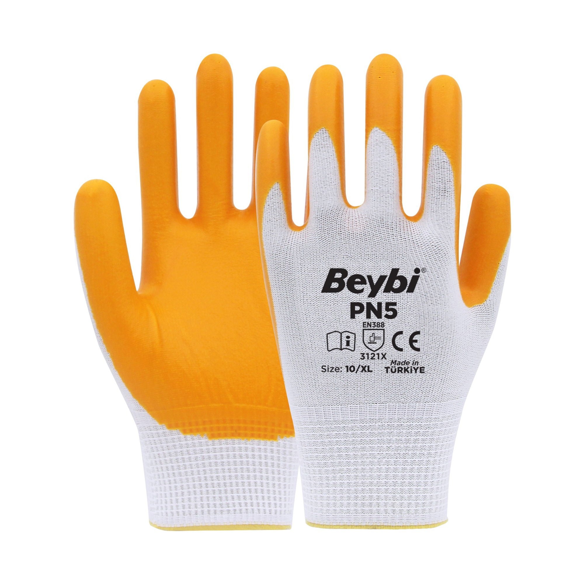 BeybiBeybi Pn5 Polyester Örme Nitril Eldiven-(288 Çift) No:9150.03.BK06