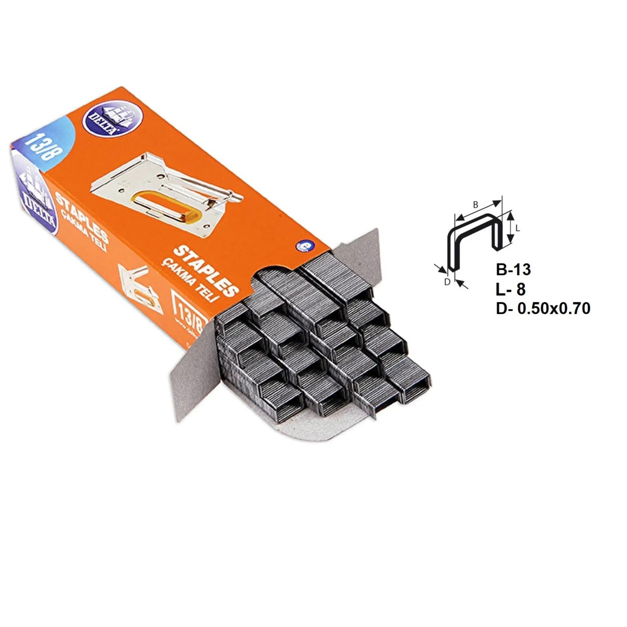 Delta 13/8 Zımba Teli (8mm) - 24 Paket | Güçlü ve Derin ZımbalamaDeltaDelta Zımba Teli 13/8-(24 Paket)188.05.1380