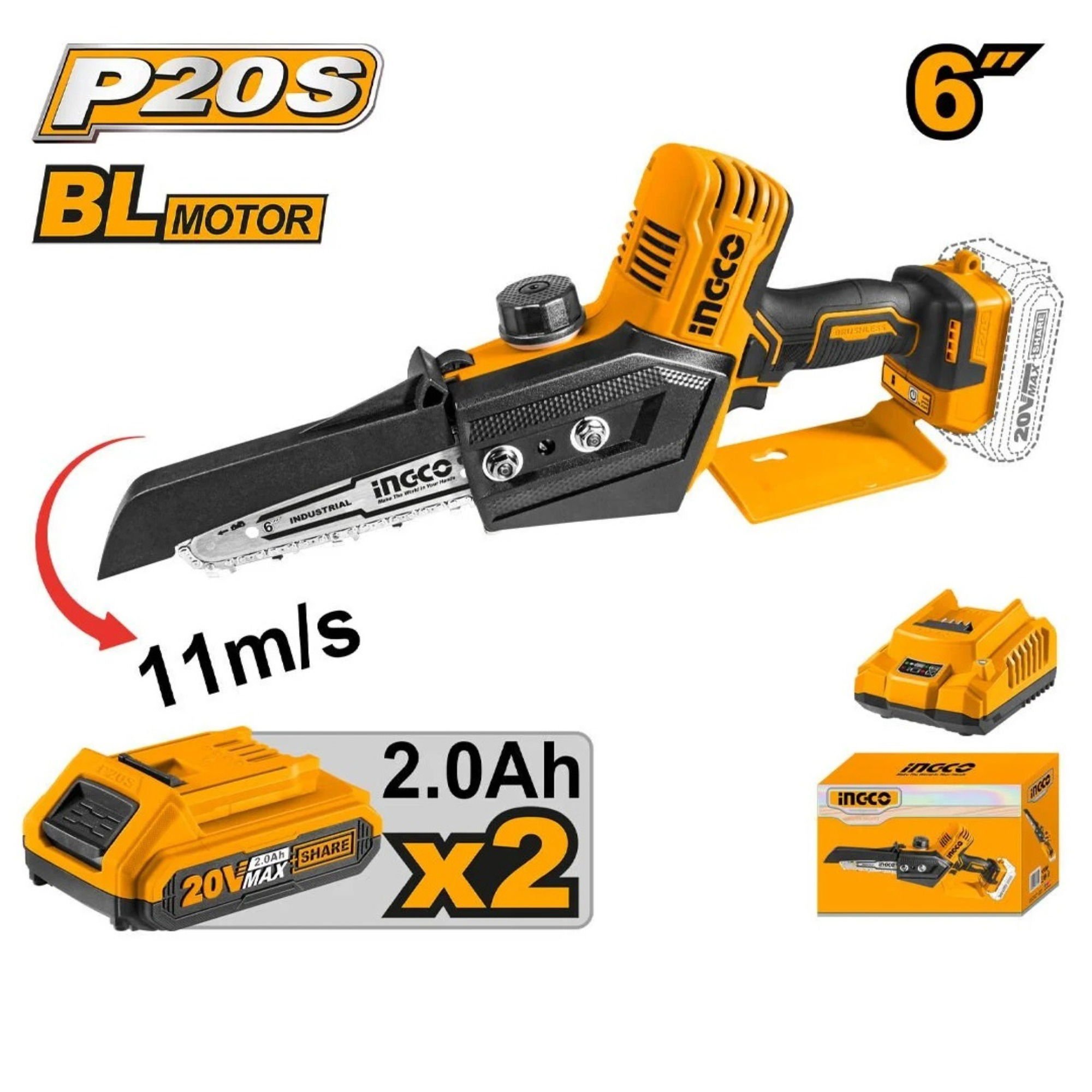 İngcoİngco Cgslı20682 Li-ion Akülü Dal Kesme 20v238.01.AK20