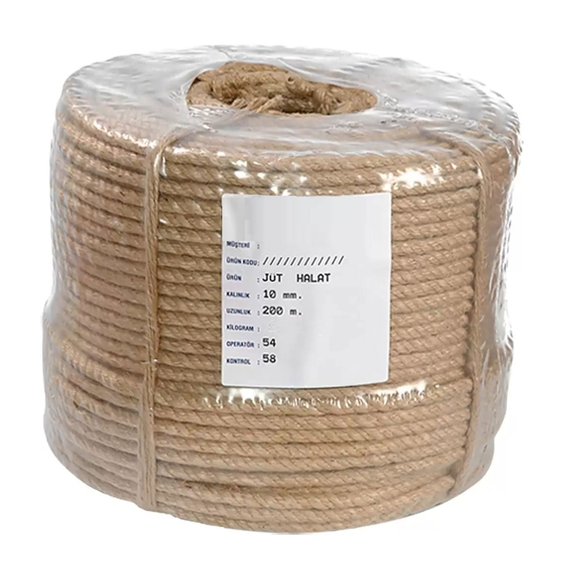Yerli ÜretimKendir Halat(Jüt) 10 Mm (1 Top 200 Mt) (Mt 60 Gr)138.01.KH10