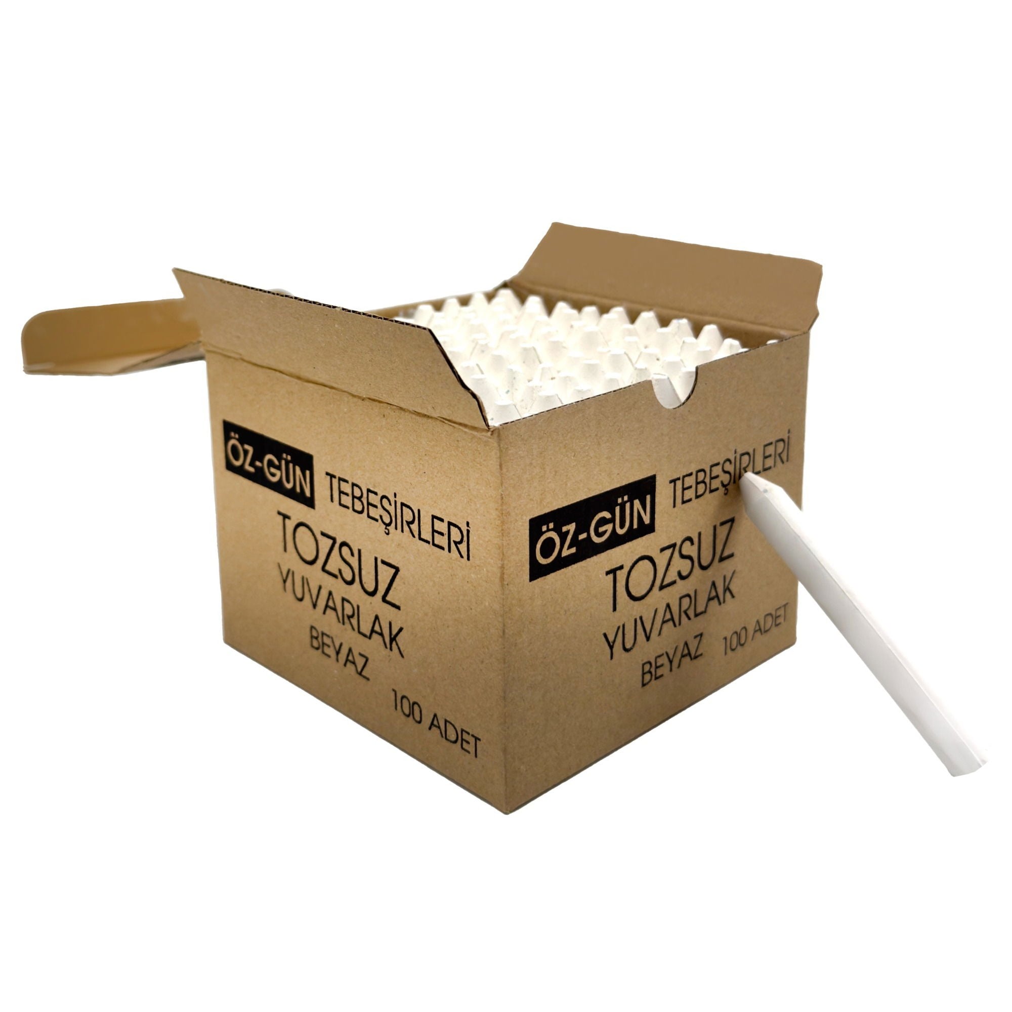 Yerli ÜretimTozsuz Beyaz Yuvarlak Tebeşir (100 Lü)-(5 Paket)132.12.TB01
