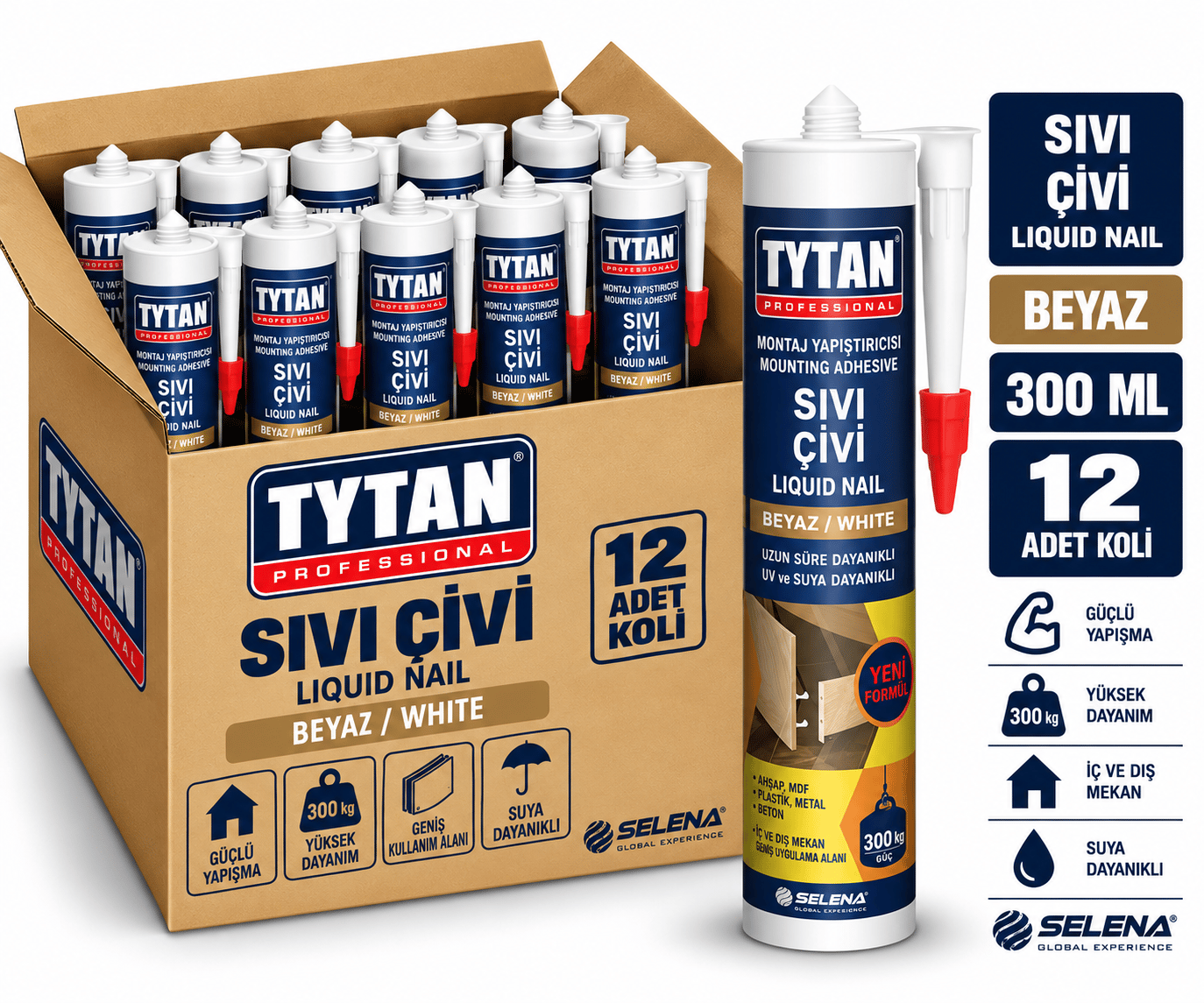 Tytan 300 Ml Sıvı Çivi Şeffaf-12'li KoliTytan