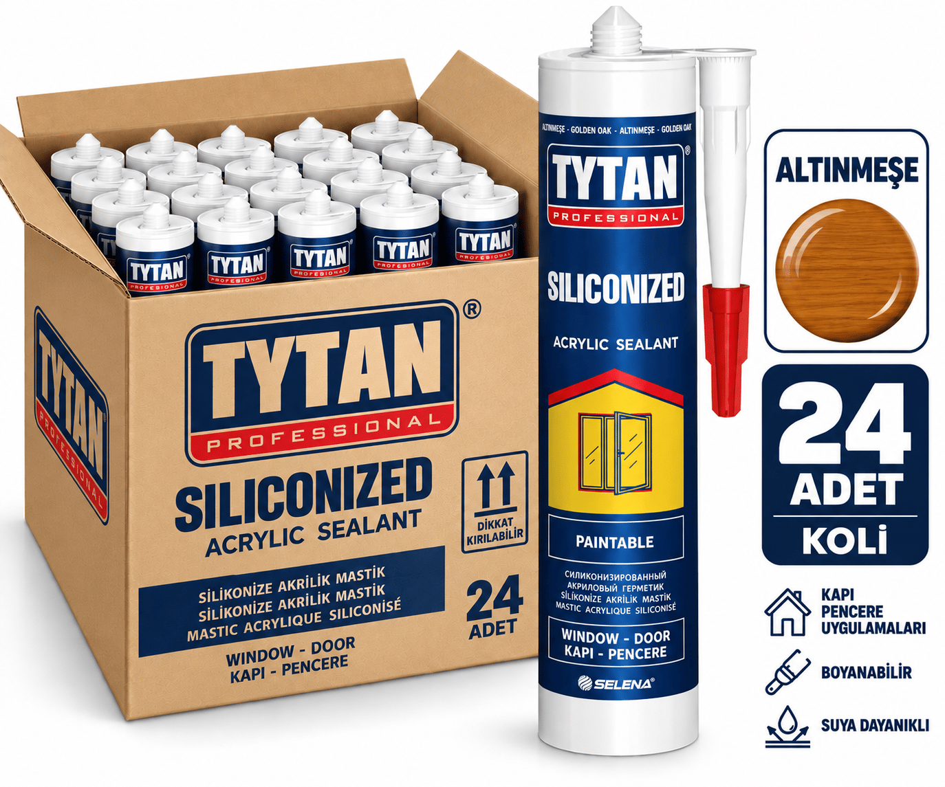 Tytan 500 Gr Silikonize Mastik Altınmeşe--24lü KoliTytan