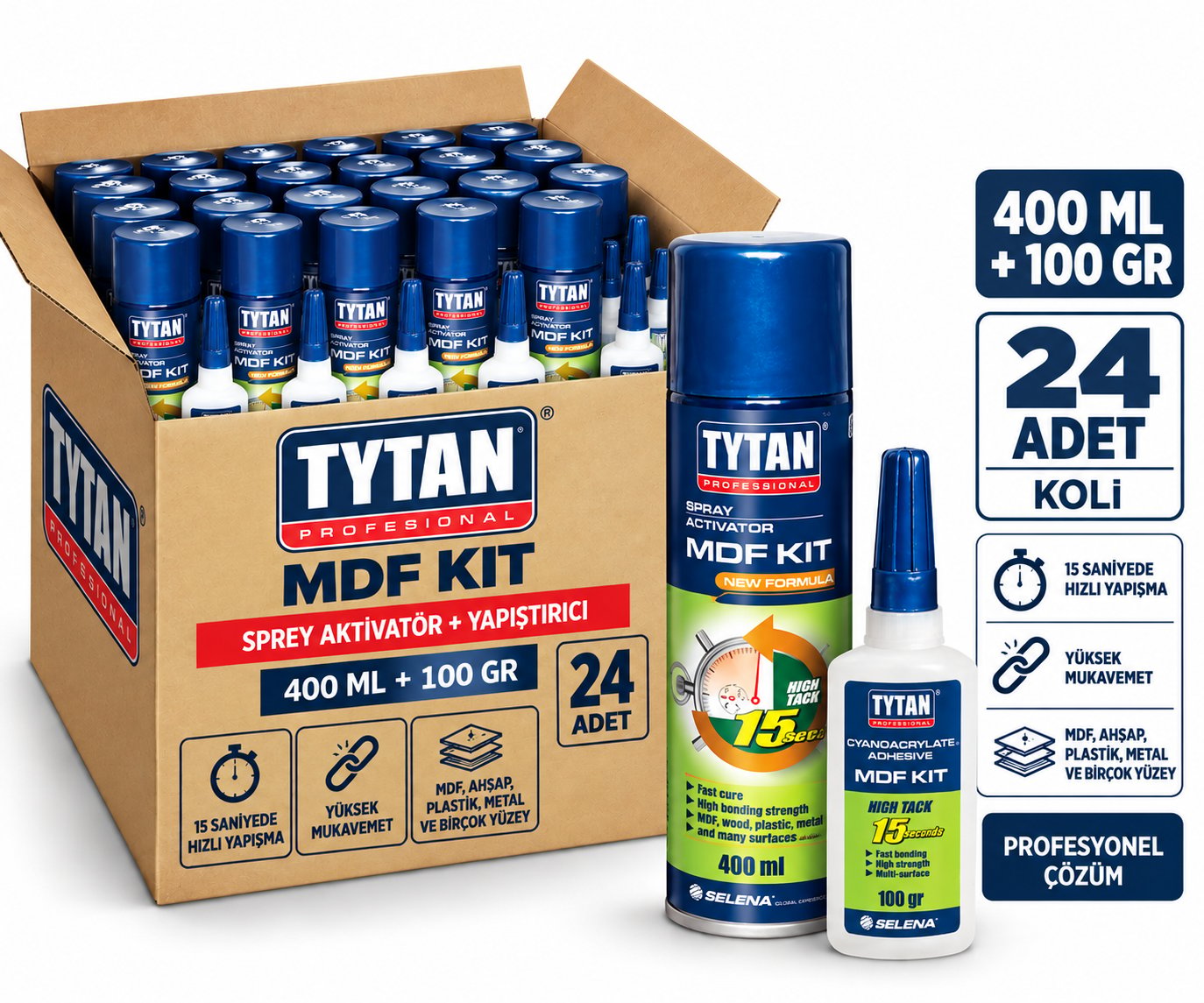 Tytan Hızlı Yapıştırıcı 400Ml+100Gr-24'lü KoliTytan