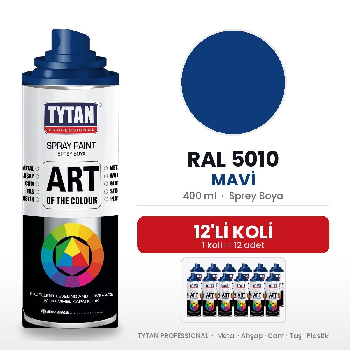 Tytan Sprey Boya 400 Ml Ral5010 Mavi-12'li KoliTytan