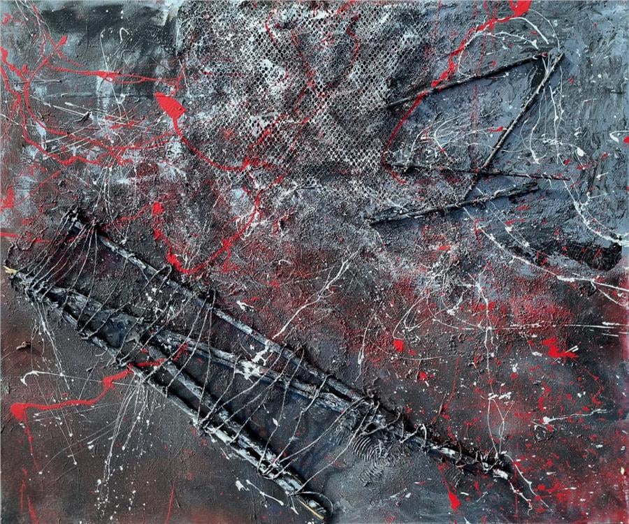 Red Universe Kanvas Üzeri Akrilik Orijinal Tablo