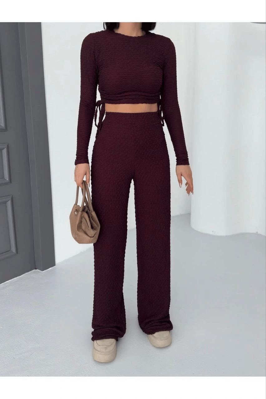Bubble alt üst takım bordo pt510446