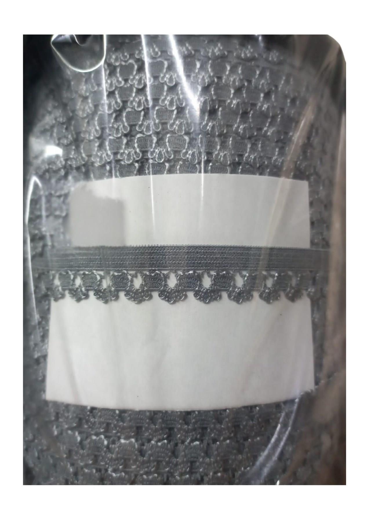 Çamaşır Lastiği Dantelli 1 cm 75 Metre 1 Top Gri