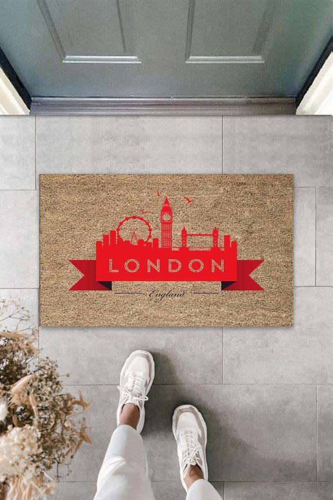 Dijital Baskı Bej London-England Paspas K-3022