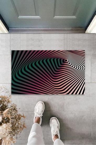Dijital D Spiral Siyah-Pembe Kapı Paspası Dış Mekan Paspas K-3170