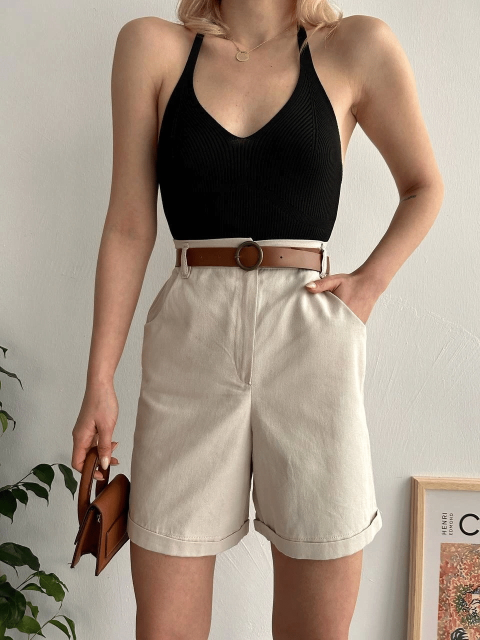 Gabardin kumaş şort