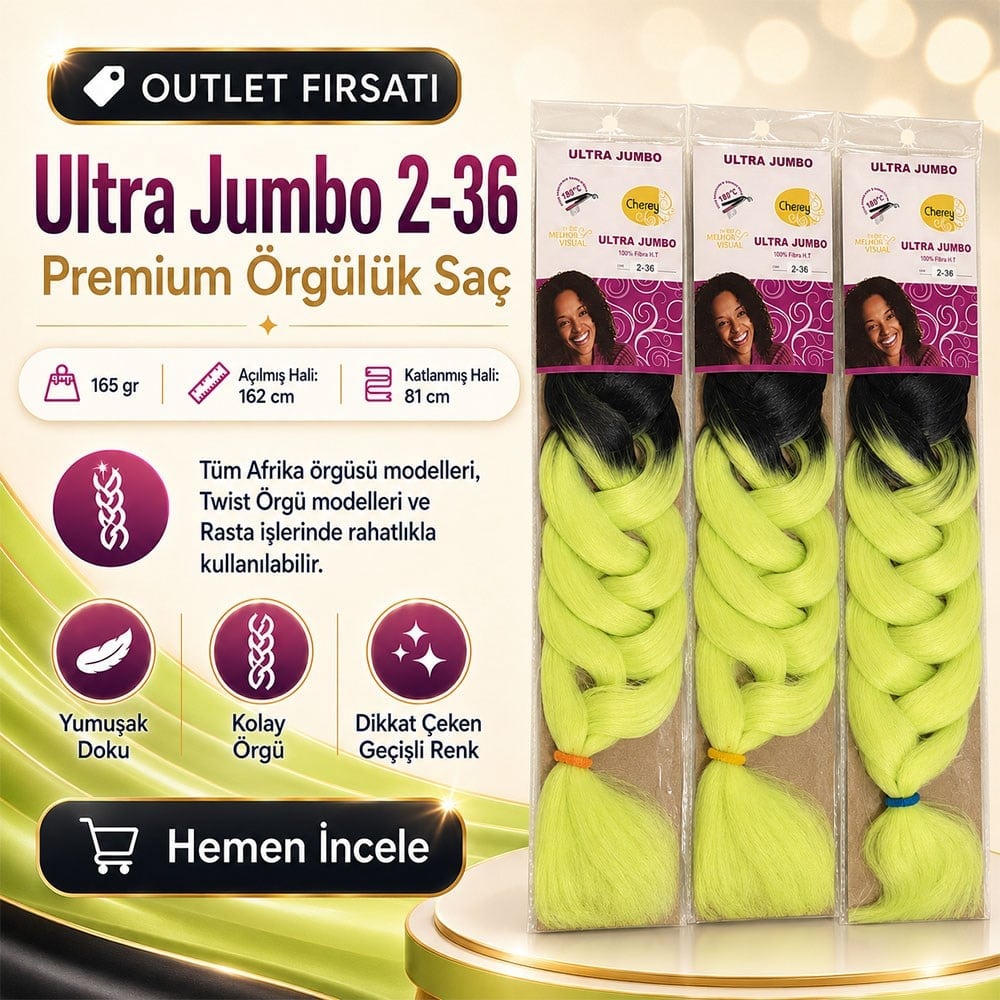 3 Paket - Afrika Örgüsü Ve Rasta İçin Sentetik Ombreli Saç 2-36