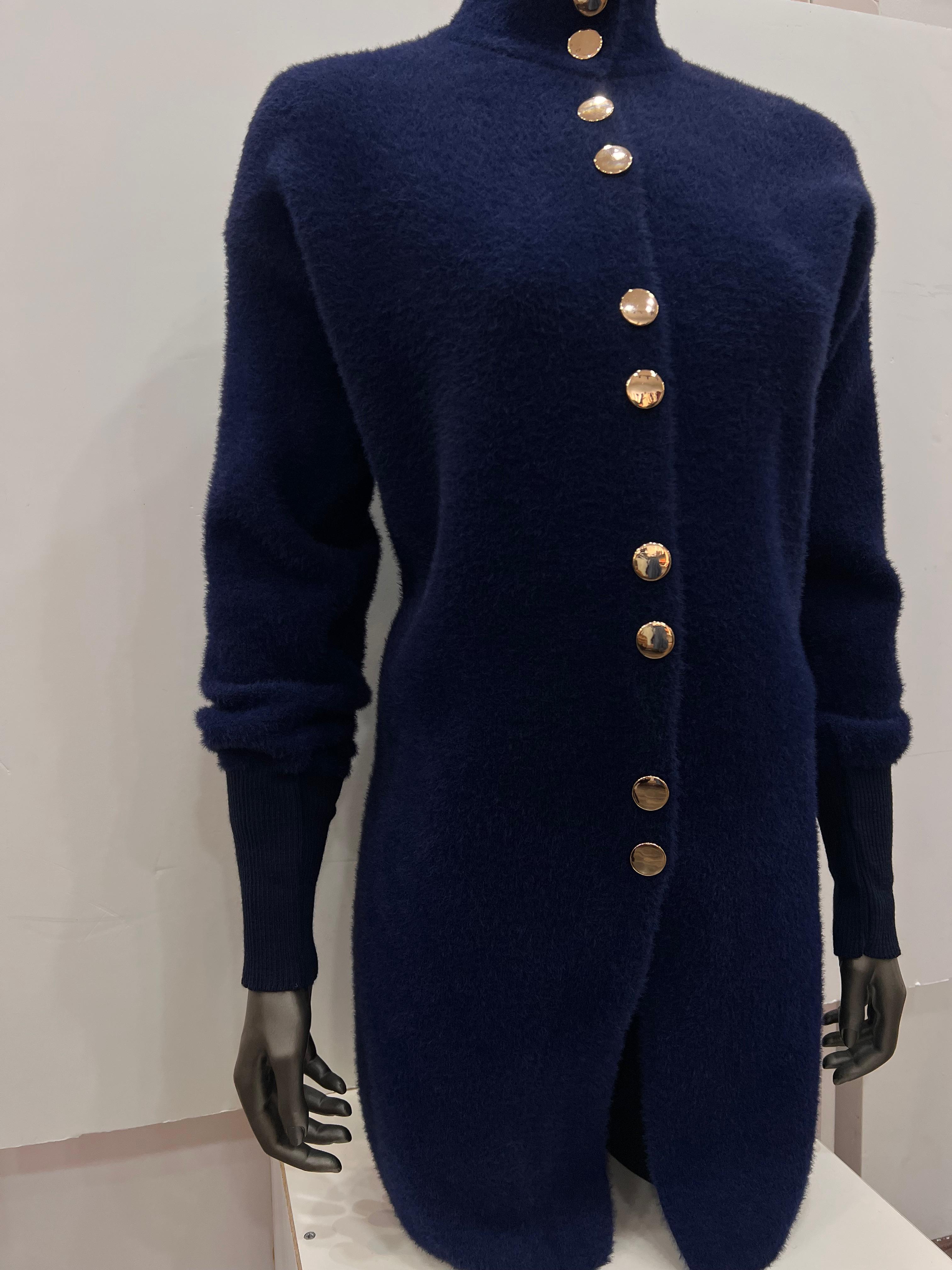 LACİVERT GOLD DÜĞME HIRKA ANGORA HIRKA